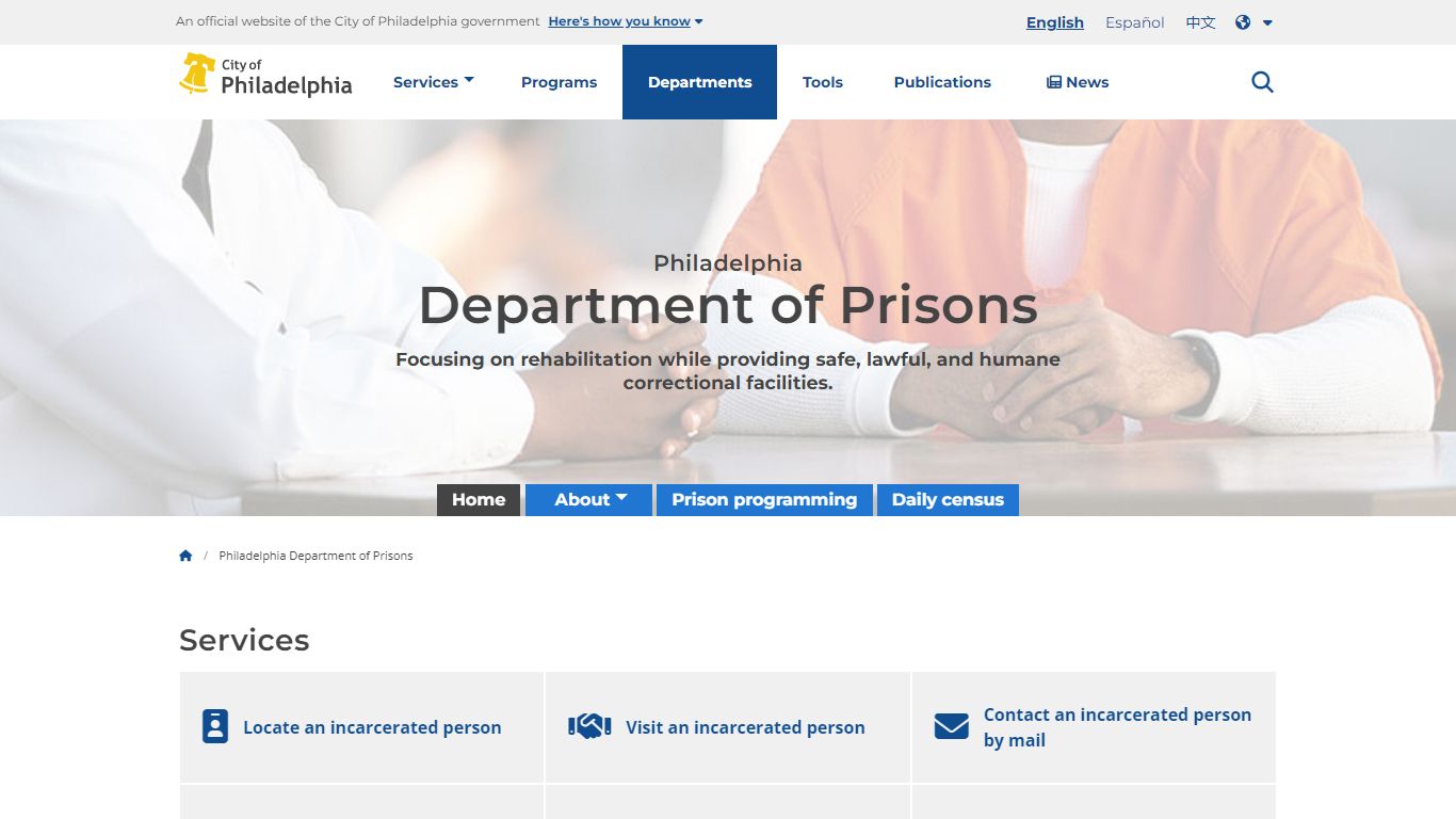 Philadelphia Department of Prisons | Homepage