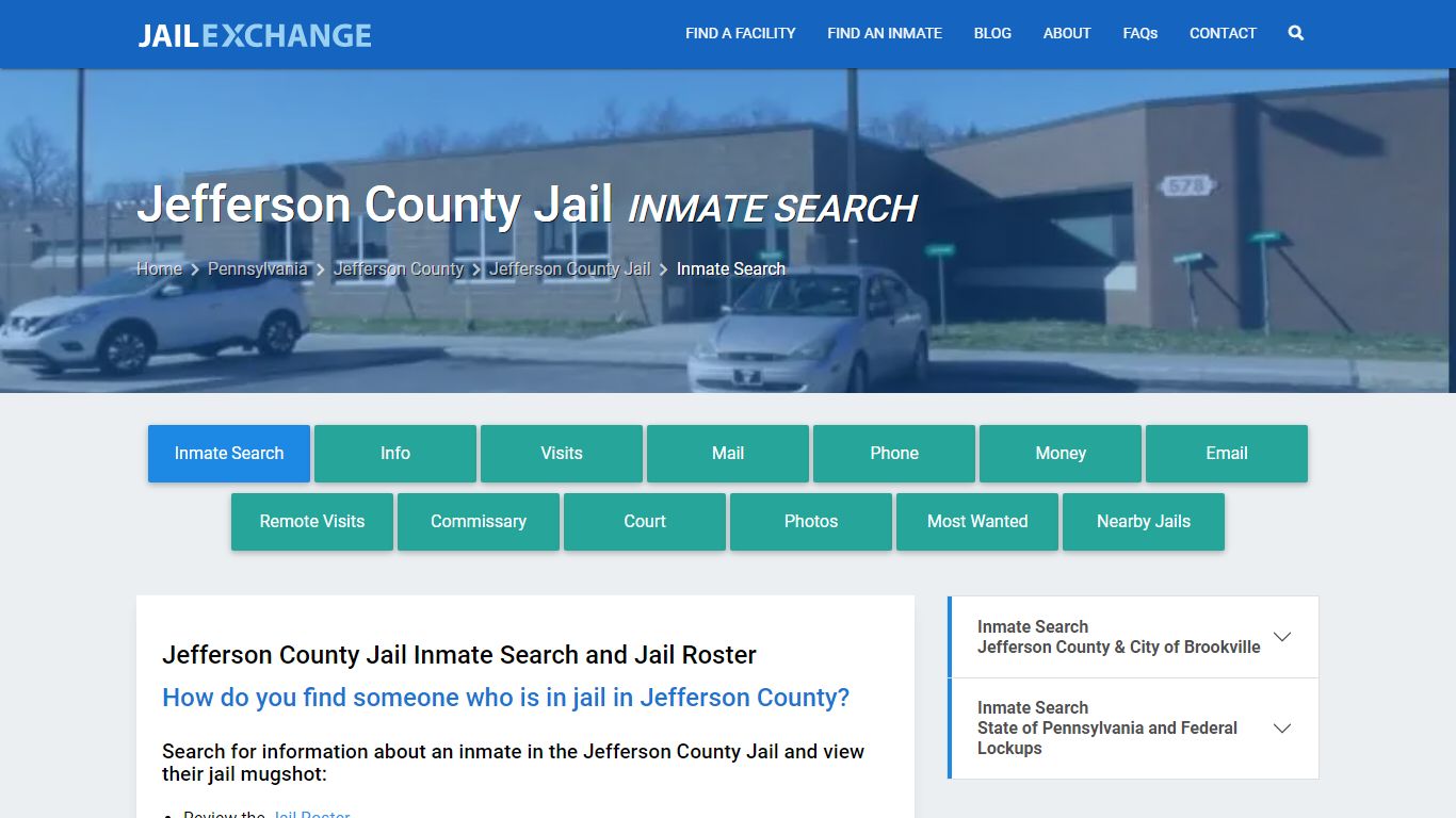 Inmate Search: Roster & Mugshots - Jefferson County Jail, PA